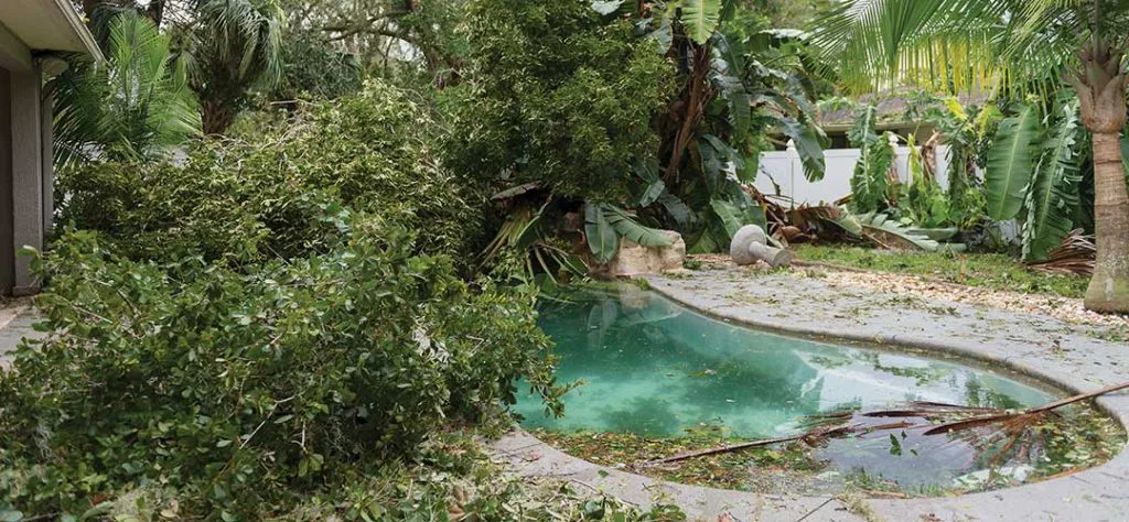 Pool cleanup and water recovery after a Florida storm